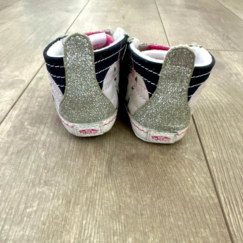 Vans Infant Baby Girl Unicorn Silver Glitter SK8-Hi Crib Sneakers Shoes Size 3